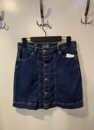 Синяя джинсовая юбка «c&a”, размер l.1 фото