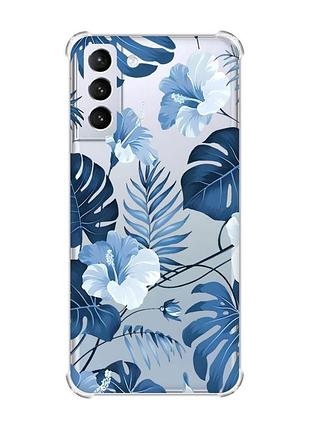 Чехол с утолщёнными углами для samsung galaxy s21 (g991) :: тропики (принт 373)