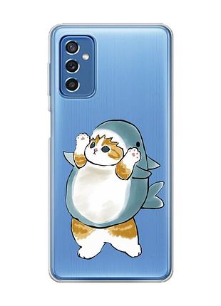 Прозорий чохол на samsung galaxy m52 :: котик акула (принт 379)