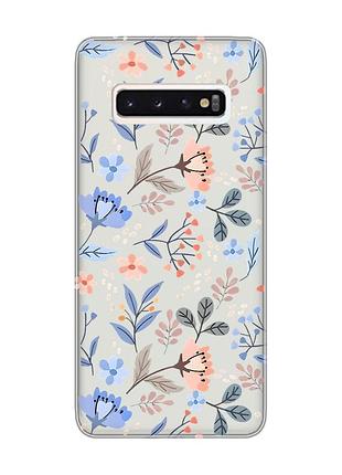 Прозрачный чехол на samsung galaxy s10 :: цветочный фон (принт 371)