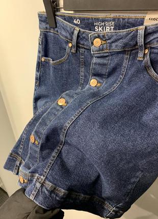 Синяя джинсовая юбка «c&a”, размер l.4 фото
