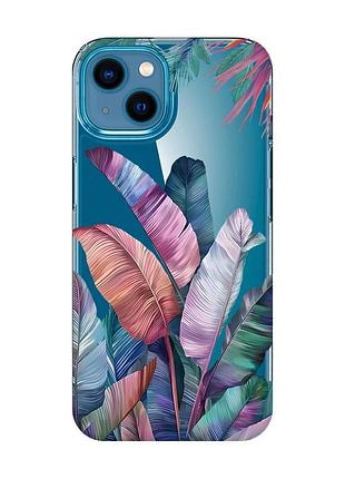 Прозрачный чехол для iphone 13 mini :: тропики (принт 372)