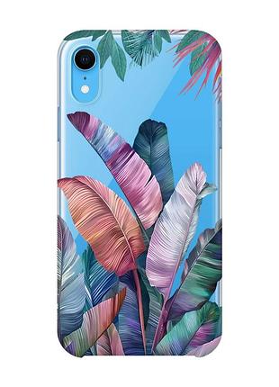 Прозрачный чехол на iphone xr :: тропики (принт 372)