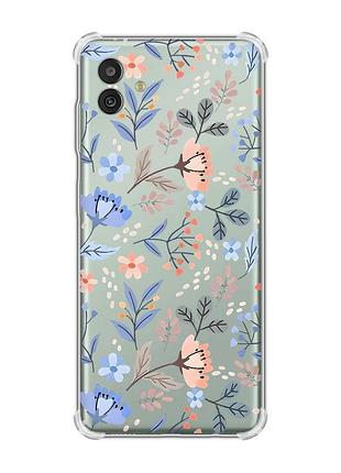 Чехол с утолщёнными углами на samsung galaxy m13 5g :: цветочный фон (принт 371)