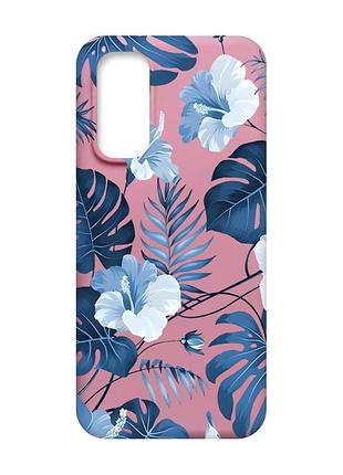 Матовый розовый чехол на xiaomi redmi note 11 4g :: тропики (принт 373)