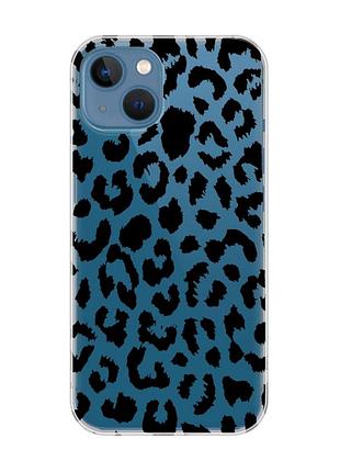 Прозрачный чехол на apple iphone 13 :: леопардовый принт (принт 374)