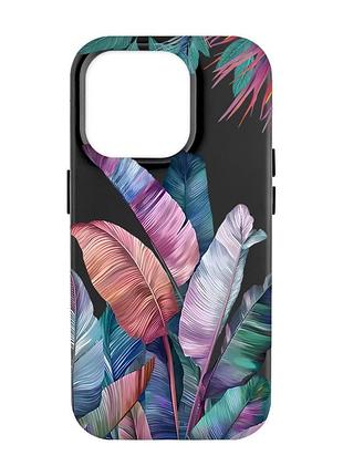 Матовый черный чехол на apple iphone 14 pro max :: тропики (принт 372)