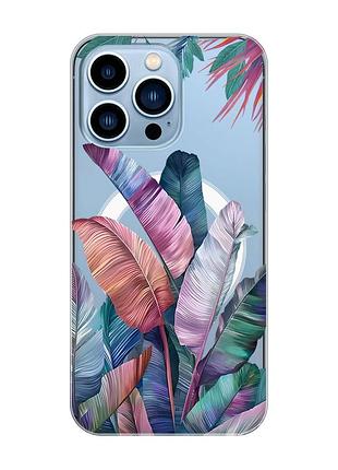Магнитный чехол на iphone 13 pro max с поддержкой magsafe :: тропики (принт 372)