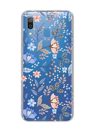 Прозрачный чехол для samsung galaxy a30 (2019)/a20 (2019) :: цветочный фон (принт 371)