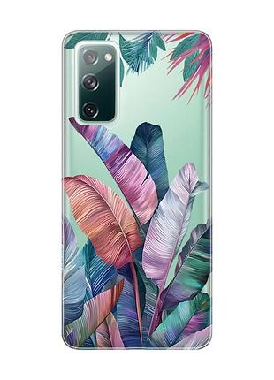 Прозорий чохол на samsung galaxy s20 fe :: тропіки (принт 372)