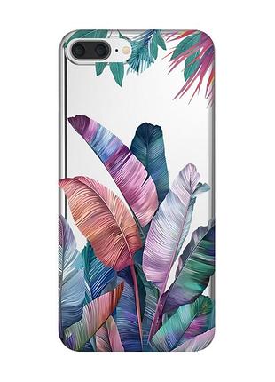 Прозрачный чехол для iphone 7 plus / iphone 8 plus :: тропики (принт 372)