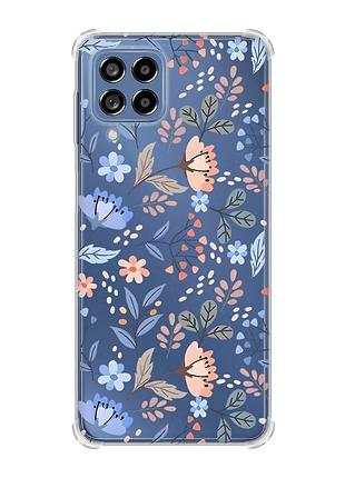 Чехол с утолщёнными углами на samsung galaxy m53 (m536) 5g :: цветочный фон (принт 371)