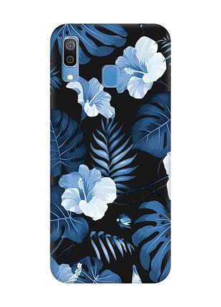 Матовый черный чехол на samsung galaxy a30 (2019) / a20 (2019) тропики (принт 373)