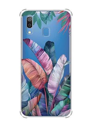 Чехол с утолщёнными углами на samsung galaxy a30 (2019) / a20 (2019) :: тропики (принт 372)