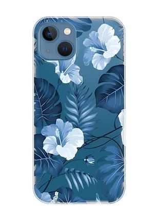 Прозрачный чехол на apple iphone 13 :: тропики (принт 373)