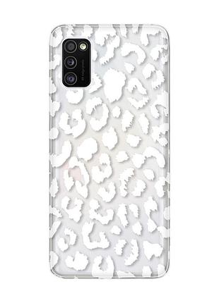 Прозорий чохол на samsung galaxy a41 :: леопардовий принт білий (принт 375)
