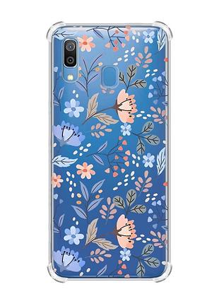 Чехол с утолщёнными углами на samsung galaxy a30 (2019) / a20 (2019) :: цветочный фон (принт 371)