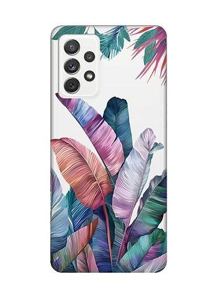 Прозрачный чехол на samsung galaxy a72 (a725) :: тропики (принт 372)
