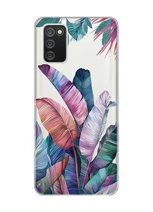 Прозрачный чехол для samsung galaxy a02s :: тропики (принт 372)
