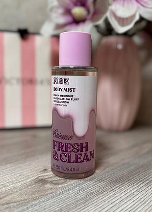 Парфюмированный увлажняющий спрей для тела от victorias secret pink fresh &amp; clean crème body mist