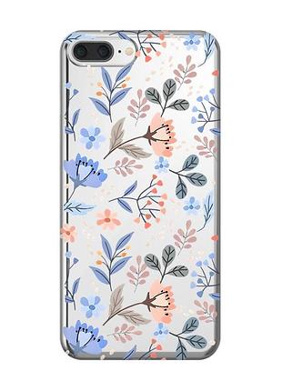 Прозорий чохол для iphone 7 plus / iphone 8 plus :: квітковий фон (принт 371)