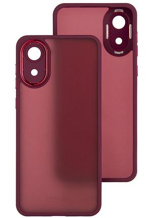 Чехол fiji lens для samsung galaxy a03 core (a032) бампер матовый с защитой блока камер wine red