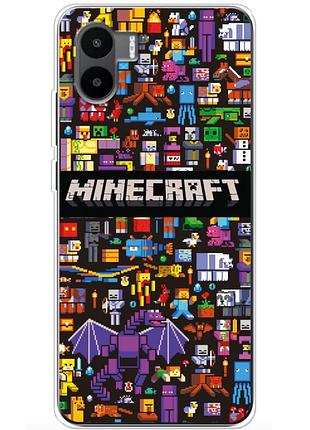 Чехол силиконовый с картинкой на xiaomi redmi a2 (майнкрафт, minecraft)