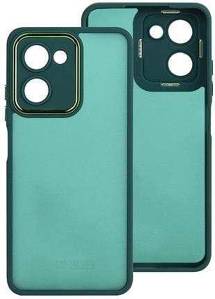 Чехол fiji lens для realme c33 бампер матовый с защитой блока камер dark green
