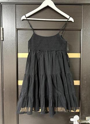 Сукня zara розмір xs-s легка коротка чорна сукня ярусна