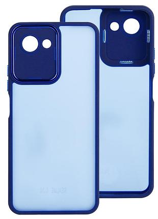Чохол fiji lens для realme narzo 50i prime (rmx3506) бампер матовий з захистом блока камер blue