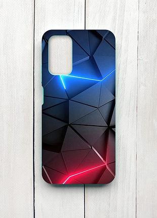 Матовый чехол с бирюзовыми боками на xiaomi redmi 9t :: рельефный фон (принт 36)