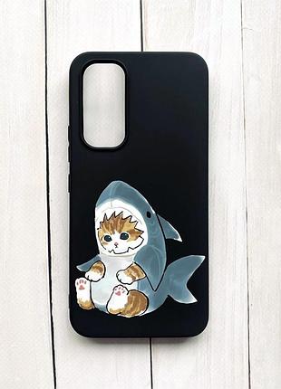 Матовий чохол на samsung galaxy a54 5g (a546) чорний :: кошеня (принт 120)