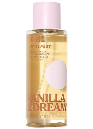 Парфумований спрей для тіла pink victoria's secret vanilla & dreamy mist
