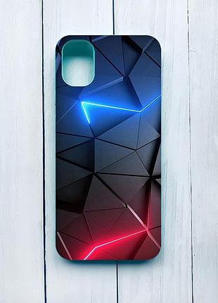 Матовый чехол с бирюзовыми боками для samsung galaxy a51 (2020)/a515 :: рельефный фон (принт 36)