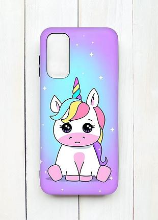 Матовий чохол на samsung galaxy a14 5g чорний :: єдиноріг (принт 103)