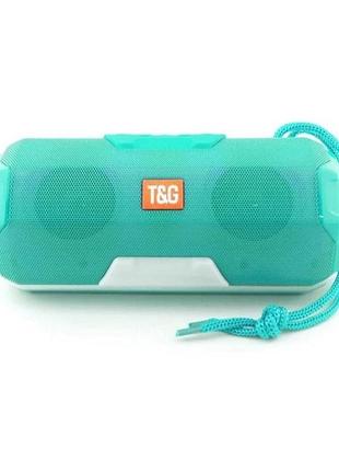 Беспроводная портативная bluetooth колонка, поддержка fm, microsd c led-подсветкой tg-143 mint