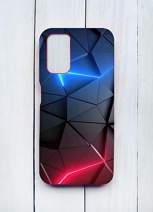 Матовый чехол с красными боками на xiaomi redmi 9t :: рельефный фон (принт 36)