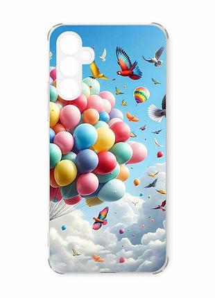 Чохол з потовщеними кутами на samsung galaxy a55 (a556) :: повітряні кульки (принт 365)