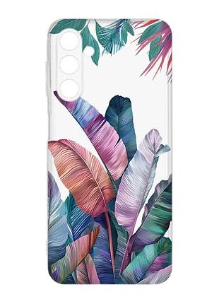 Прозрачный чехол для samsung galaxy m14 :: тропики (принт 372)