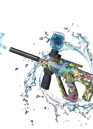 Бластер автоматичний aug gel ball з гель кульками орбіз 10500шт синій/сірий