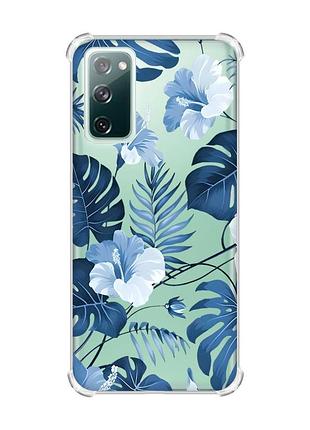 Чехол с утолщенными углами на samsung galaxy s20 fe :: тропики (принт 373)