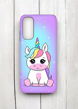 Матовий чохол на samsung galaxy a05s (a057) чорний :: єдиноріг (принт 103)