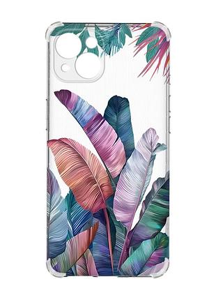 Чохол із потовщеними кутами на iphone 15 plus :: тропіки (принт 372)
