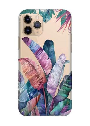 Прозрачный чехол на apple iphone 11 pro (5,8) :: тропики (принт 372)