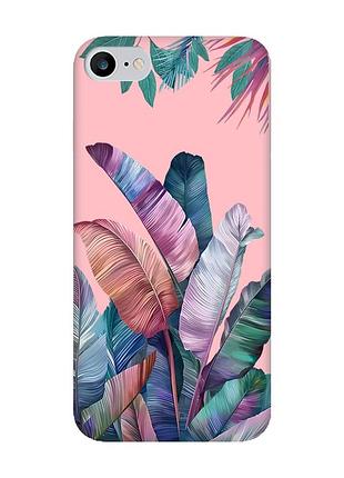 Матовий рожевий чохол на iphone 7 / 8 :: тропіки (принт 372)