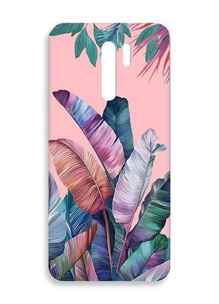 Матовий рожевий чохол на xiaomi redmi 9 :: тропіки (принт 372)
