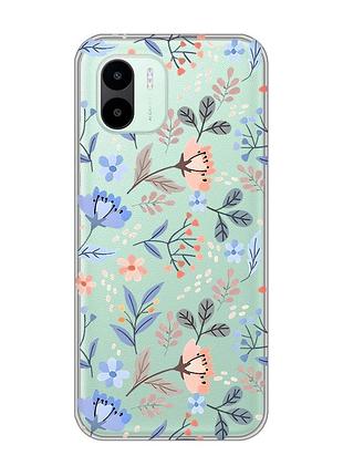 Прозрачный чехол на xiaomi redmi a1 :: цветочный фон (принт 371)