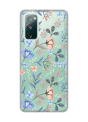 Прозрачный чехол на samsung galaxy s20 fe :: цветочный фон (принт 371)