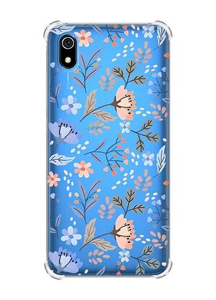 Чехол с утолщенными углами для xiaomi redmi 7a :: цветочный фон (принт 371)