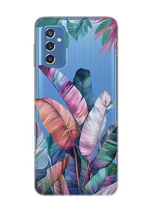 Прозрачный чехол на samsung galaxy m52 :: тропики (принт 372)